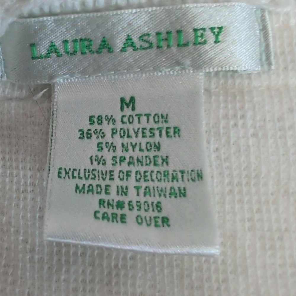 Laura Ashley Zip Front Jacket Ruffle Lace Trim Long Sleeve White Size Medium EUC - Picture 6 of 7